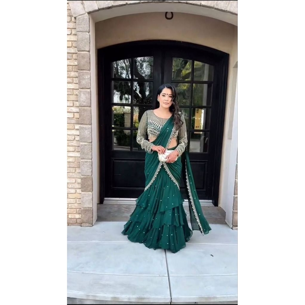 Lehengga sari readymade india import wanita