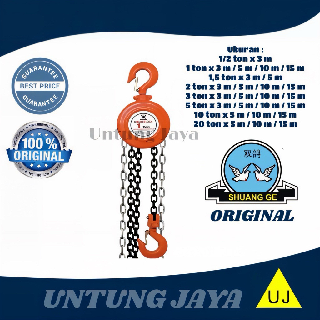 KATROL SHUANG GE 3 TON 5 METER // CHAIN BLOCK SHUANGGE 3TON 5METER // CHAIN HOIST KEREKAN SHUANG GE 