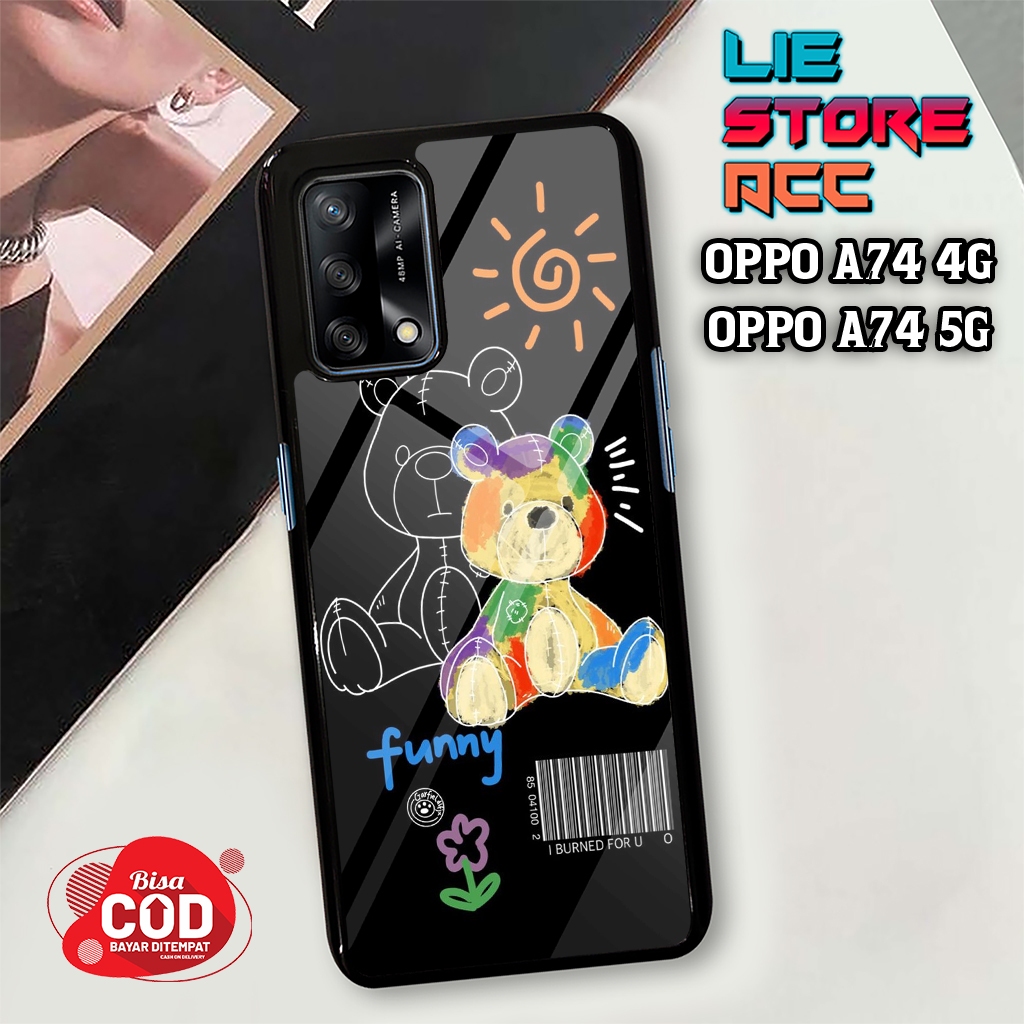 liestore_acc Case OPPO A74 4G / OPPO A74 5G Motif [ BEAR ] Hp Glossy Casing Hardcase Softcase Bisa c