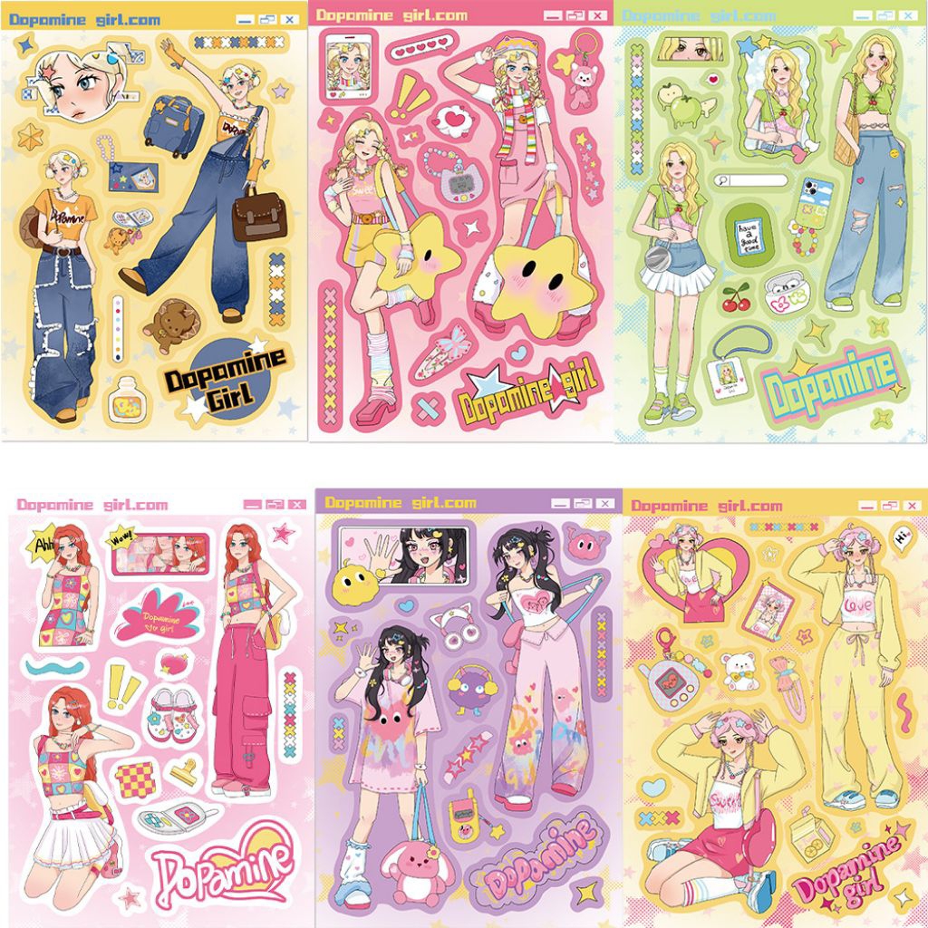 

sticker girl aesthetic | sticker sheet | sticker lucu | sticker deco journaling laptop hp