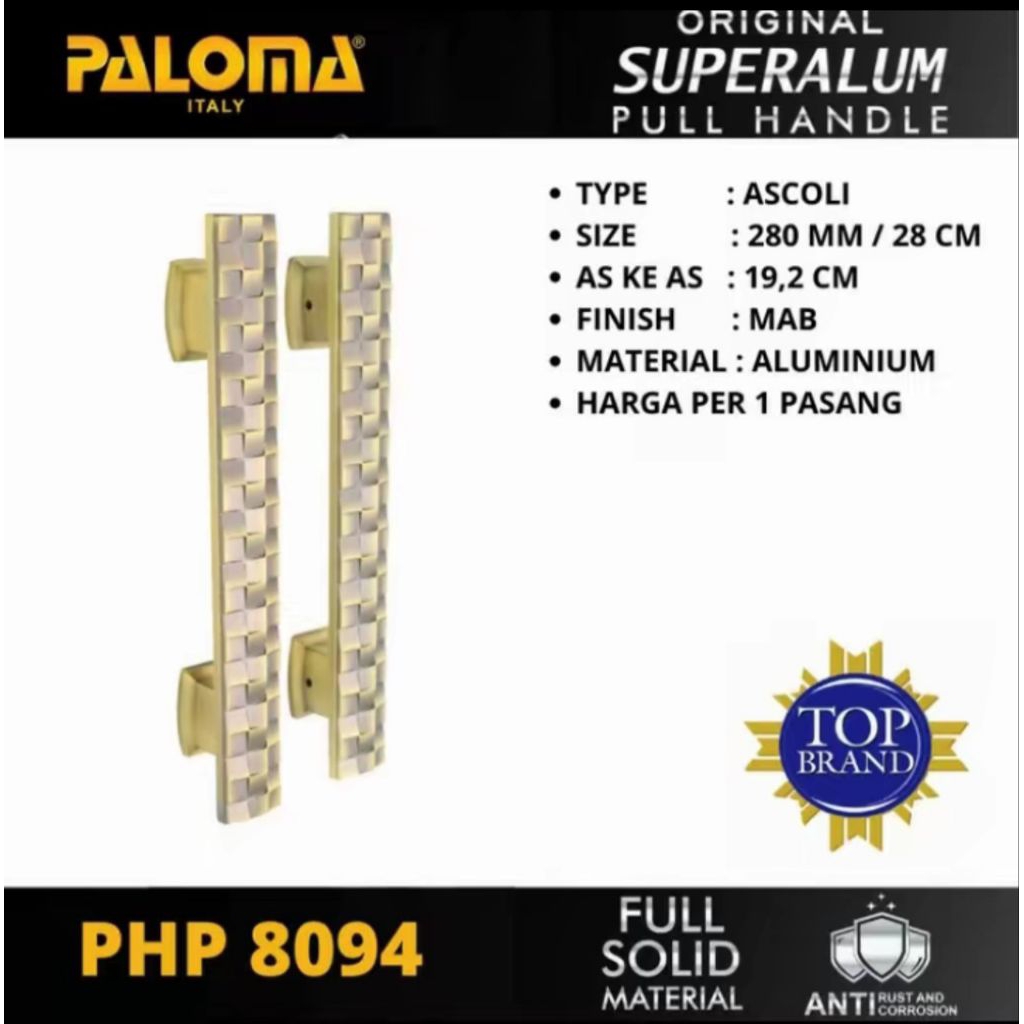 PULL HANDLE PALOMA PHP 8094 ASCOLI 280 MM GAGANG TARIKAN PINTU