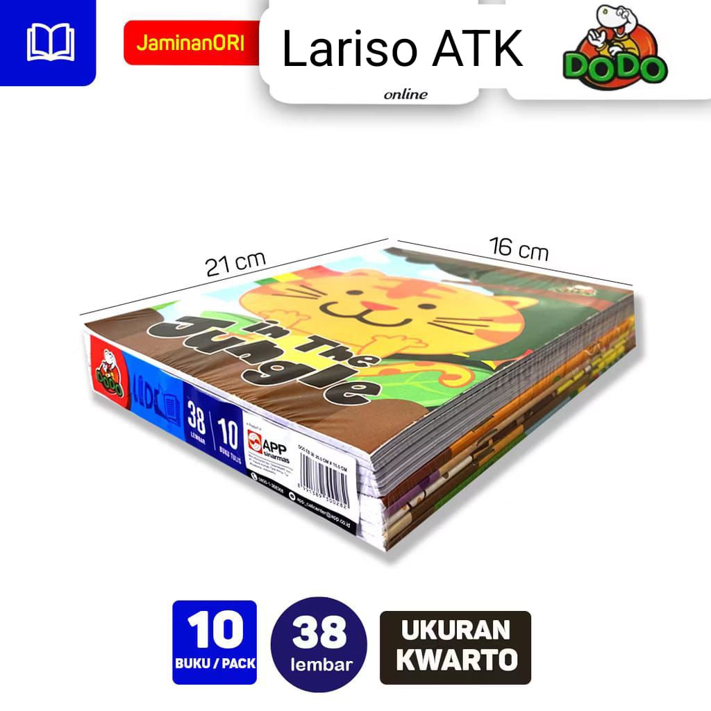 

( 1 pack ) Buku Tulis DODO by Sidu isi 38 lembar / Buku Tulis Murah Grosir ( isi 10 buku )