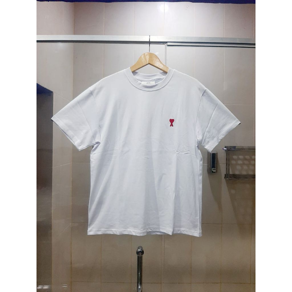 ( AMI PARIS ) KAOS TSHIRT AMI DE COUER /ALEXANDRE MATTIUSSI  NEW EDITION WHITE 100% ORIGINAL