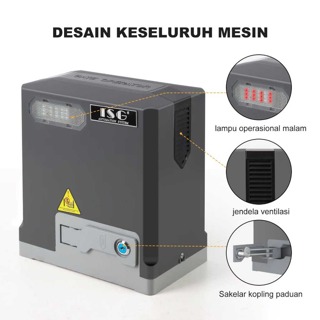 ISG Automatic Sliding Gate 1600kg -2000kg x Rel Mesin Pintu Pagar Gerbang Remot Otomatis