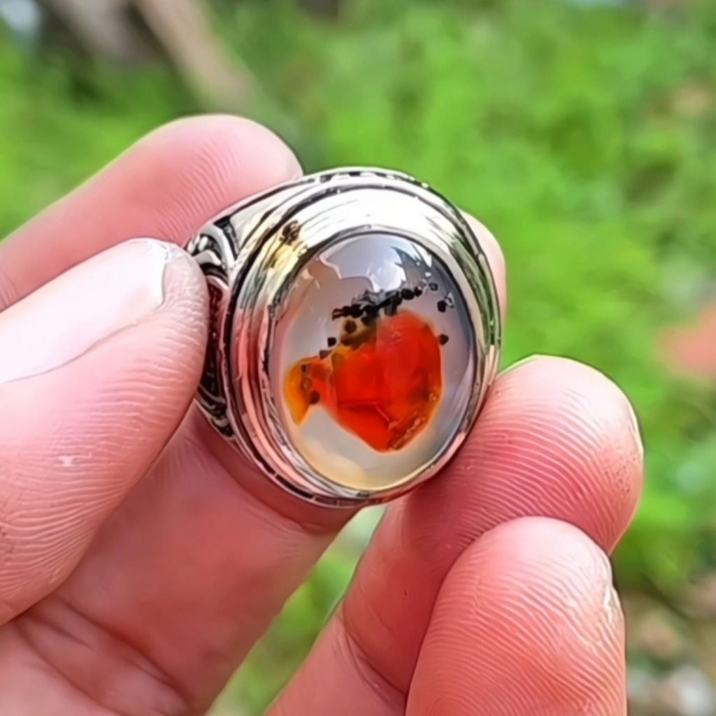 Batu akik motif buah strawberry