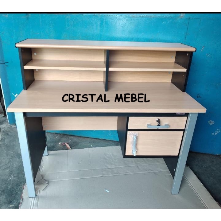 Meja Kasir / Meja Resepsionis / Meja Tulis Rak Atas / Meja Kantor Sekat / Meja Tulis Kaki Besi