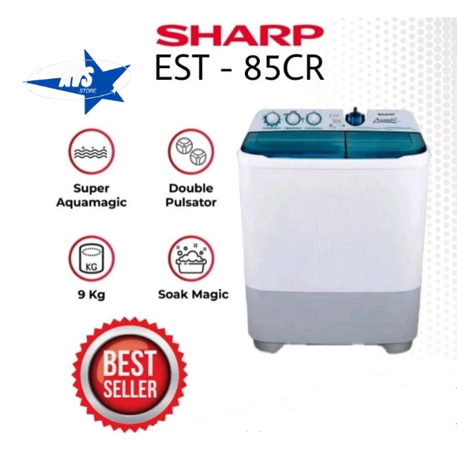 SHARP MESIN CUCI 2 TABUNG 8KG EST 85CR