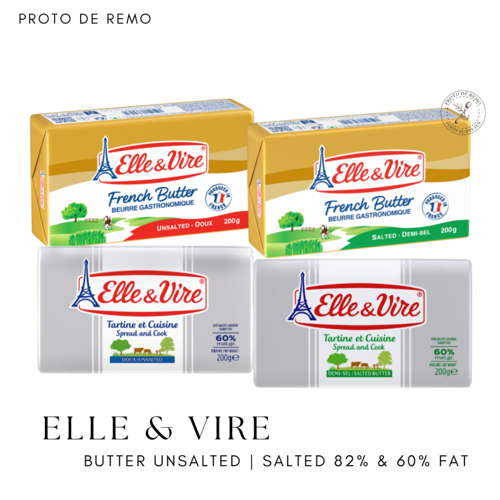 

Elle & Vire Butter Unsalted & Salted Mentega Margarin Tawar & Asin - 200gr