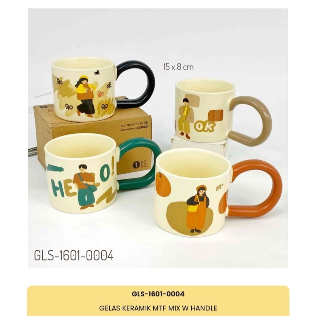 gelas keramik/mug motif/cangkir karakter/gelas souvenir/gelas anak/mug