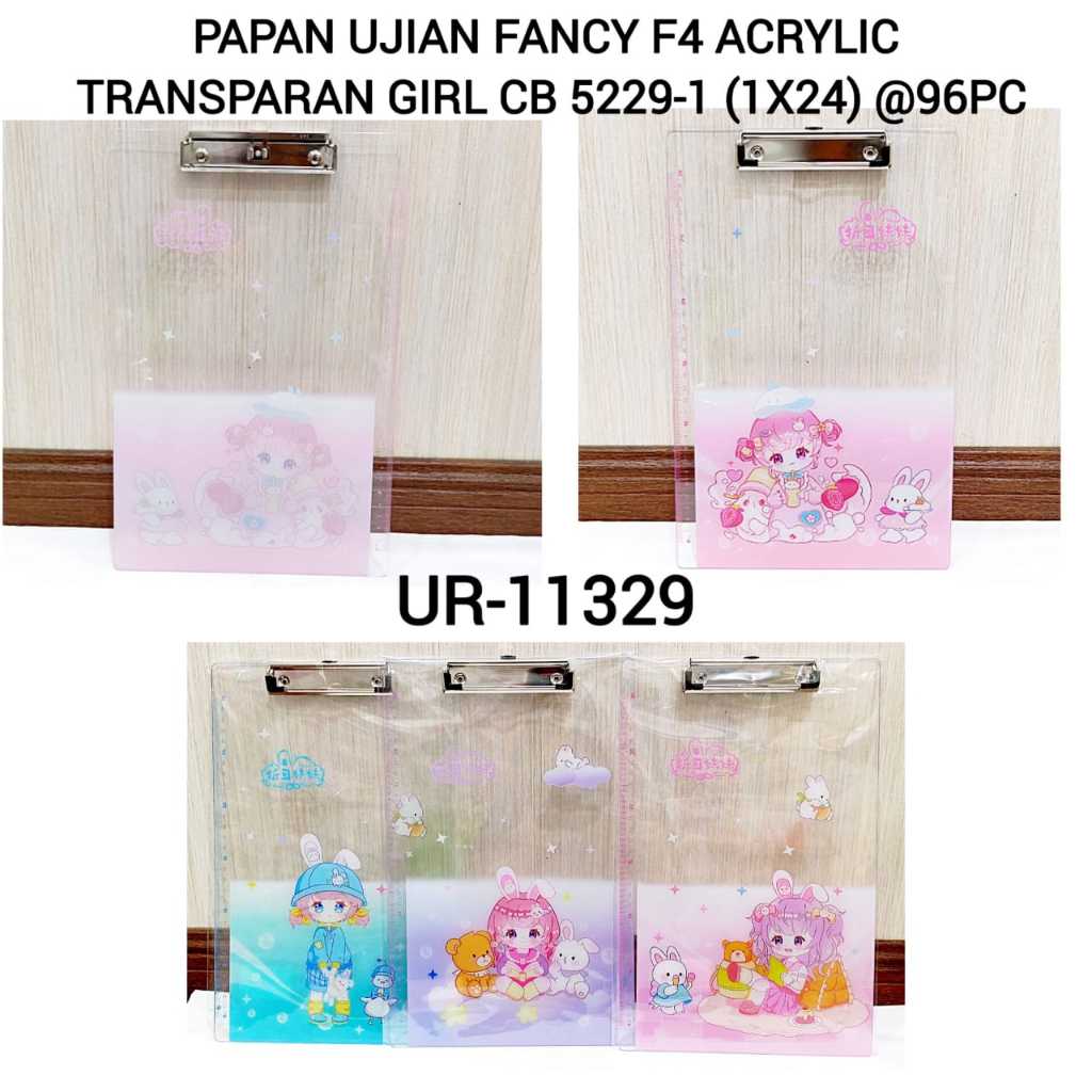 

PAPAN UJIAN FANCY F4 TRANSPARAN FANCY CEWEK CUTIE