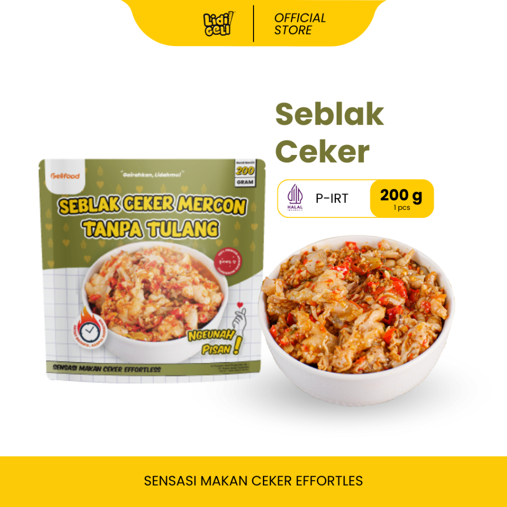 

Geli Food - Dakbal Ceker Seblak Merecon Ceker Tanpa Tulang ( Dakbal Bumbu Seblak Cobek ) 200gr