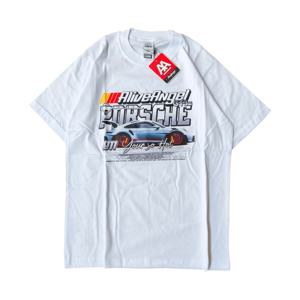 T SHIRT PORSCHE CAR / KAOS / T SHIRT WHITE TEES / KAOS VINTAGE / KAOS NASCAR / ALIVE ANGEL / KAOS AN