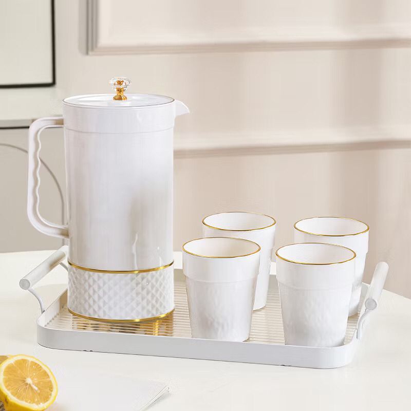 Teko Air Set 5 In 1 Ceret air Plastik Tempat Air Mewah Estetik Wadaha Air Minimalis Tutup Rapat Anti