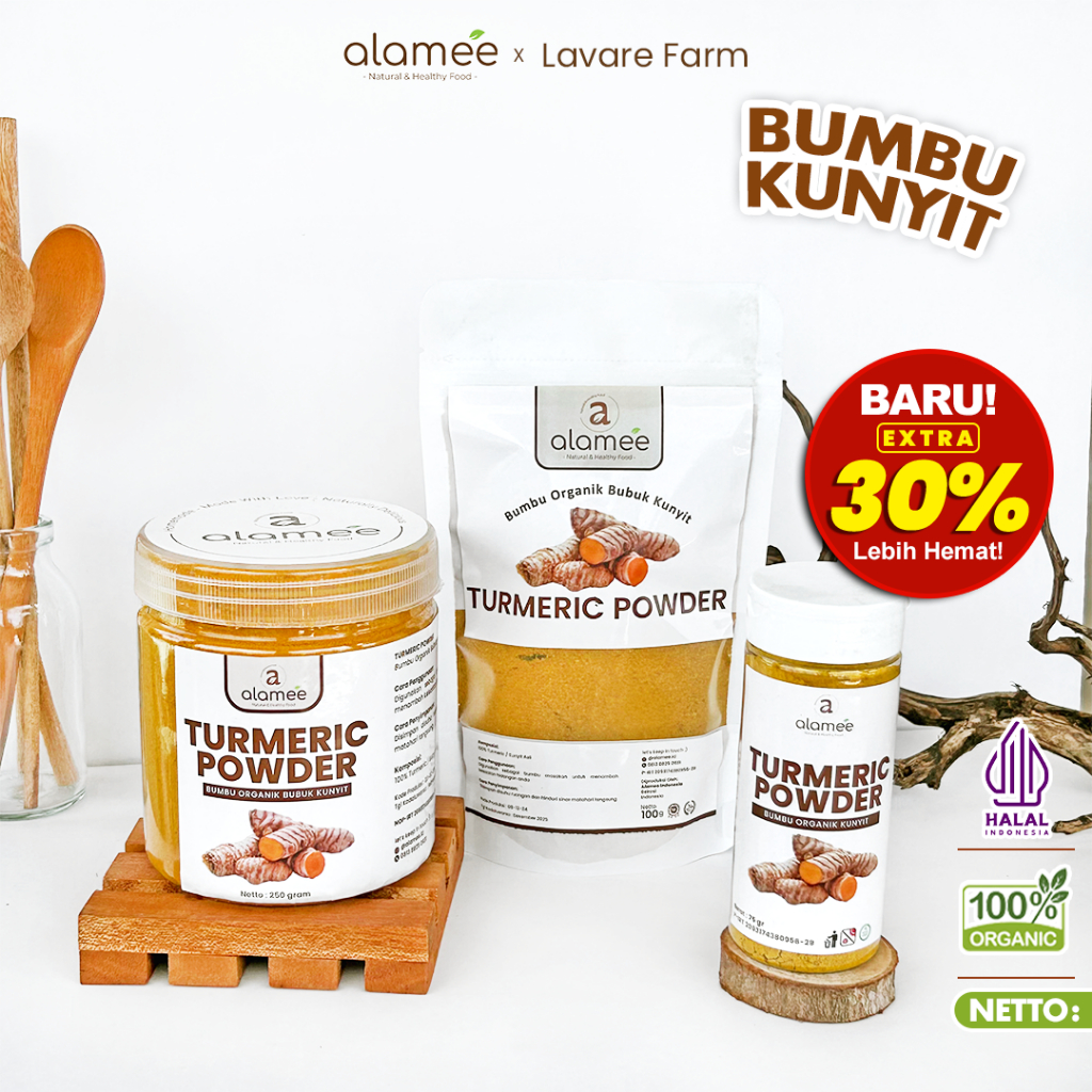 

Kunyit Bubuk Turmeric Powder Ground Bumbu Dapur Organik Rempah Rimpang Murni Asli Tanpa Campuran Bumbu Organik toples praktis