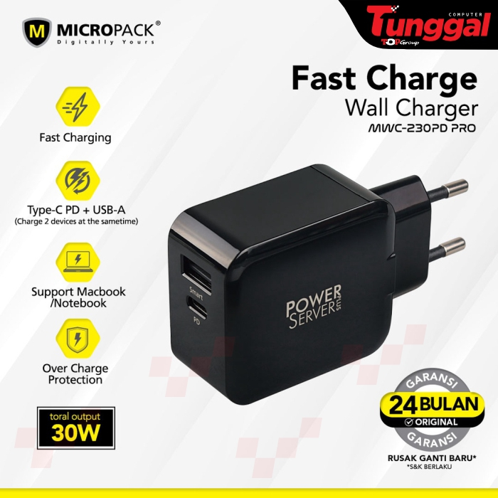 MICROPACK FAST CHARGE WALL CHARGER MWC-230PD PRO