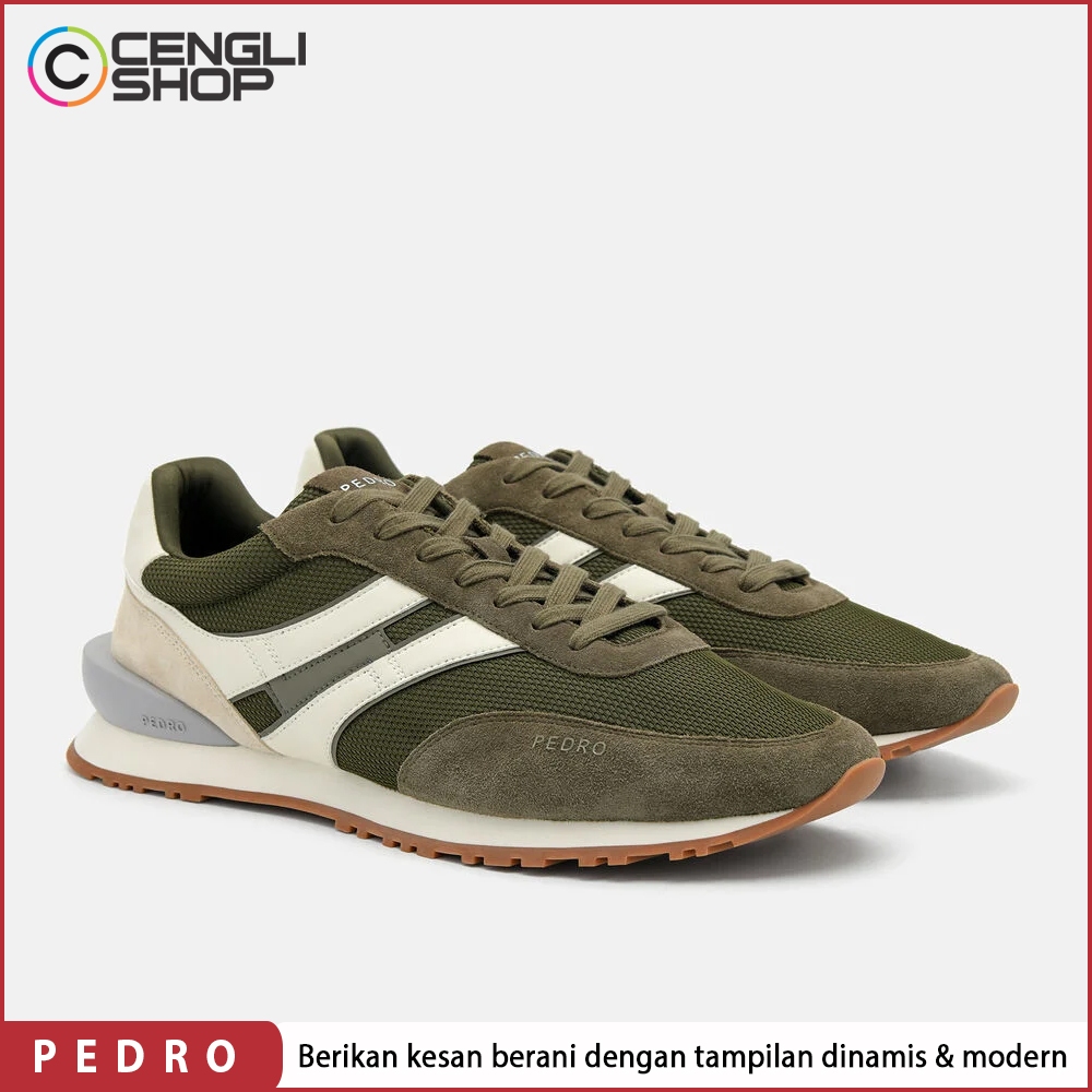 PM121 SEPATU SNEAKER PRIA PEDRO ORIGINAL CASUAL KETS BRANDED HIJAU