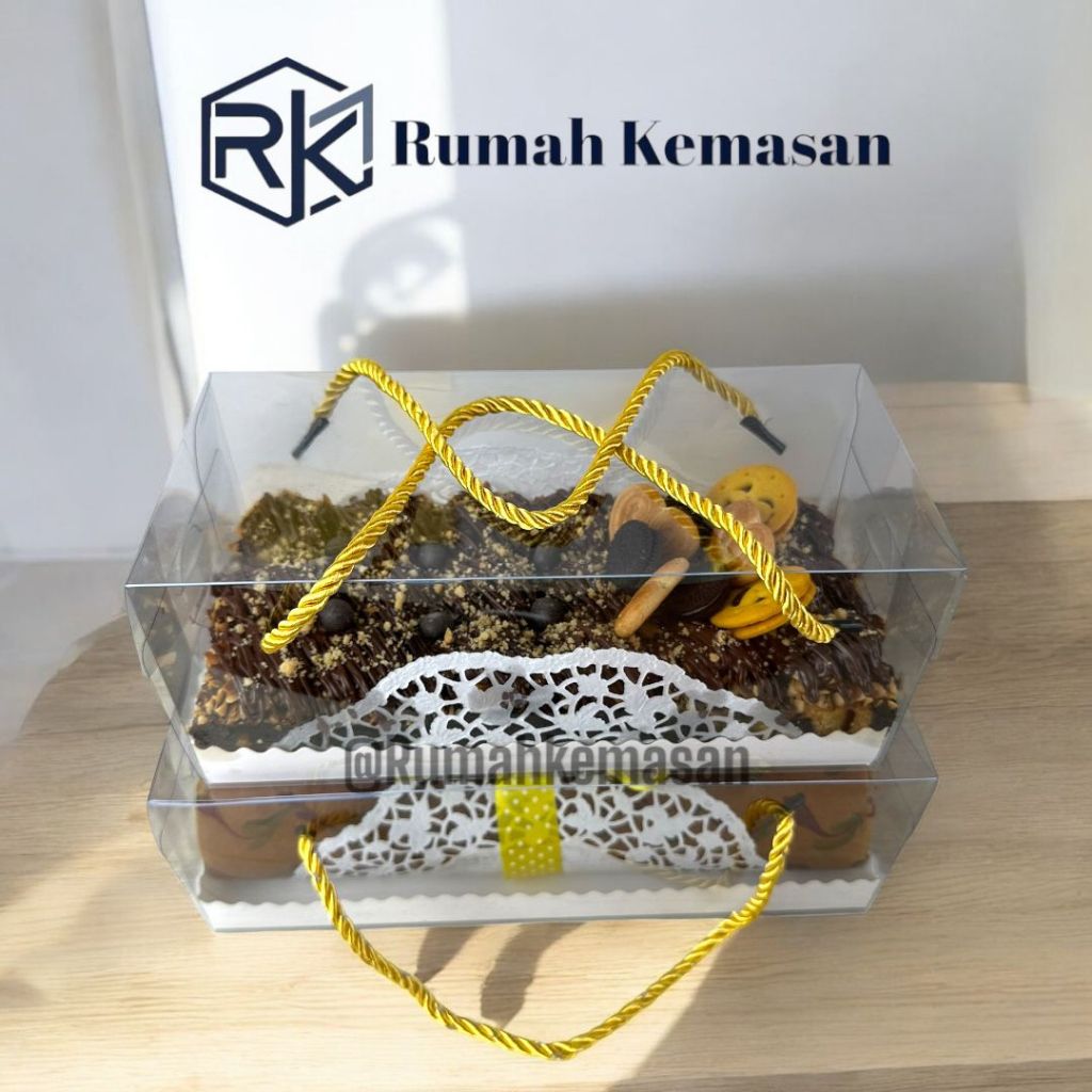 

BOX MIKA ROLL CAKE l KOTAK MIKA ROLL CAKE l BOX TRANSPARAN TALI GOLD