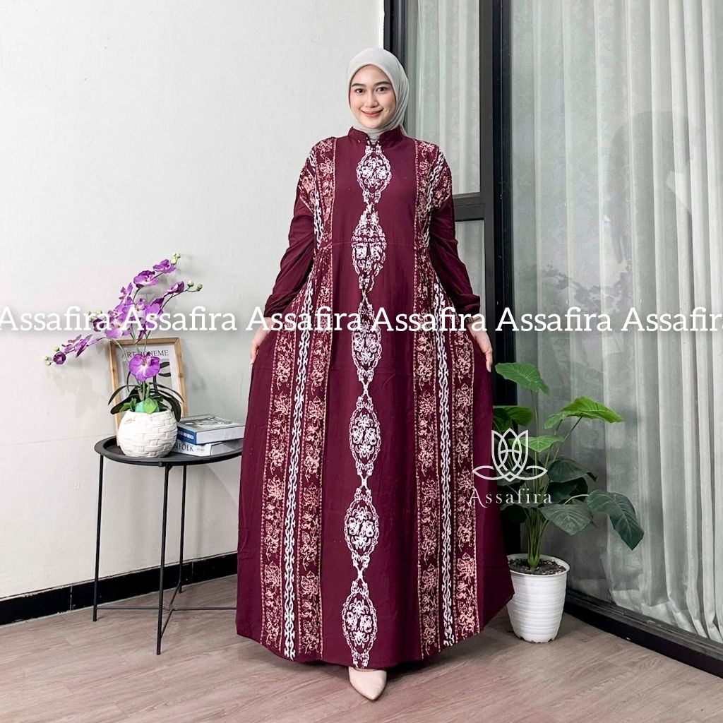 GAMIS WANITA KEKINIAN GAMIS TWILL RAYON ORI CANDIMEKAR MOTIF ARABIAN AKSARA
