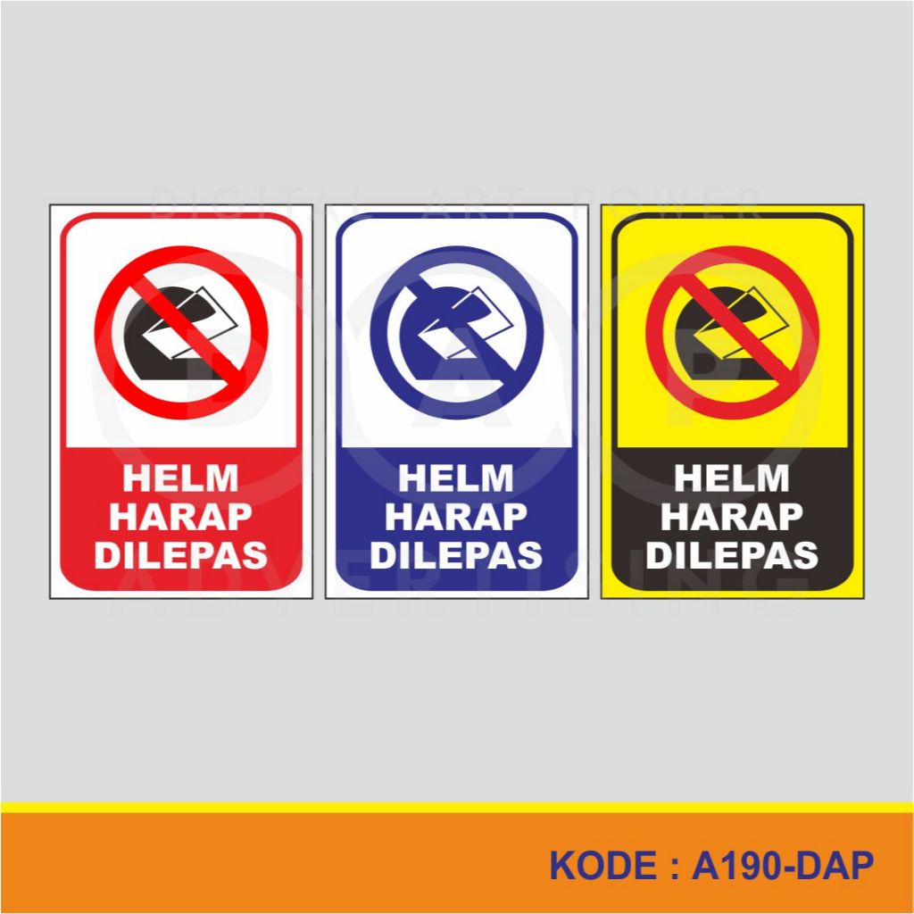 

A190 - Acrylic Sign, Stiker Akrilik Helm Harap Dilepas, Tahan Air, Termurah, dan Bisa Custom