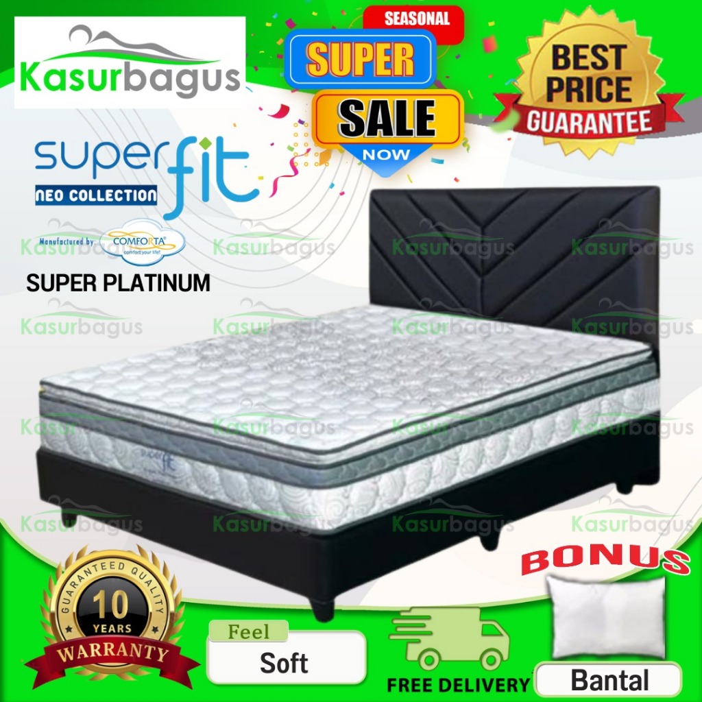 Comforta SuperFit Kasur Springbed Super Platinum - Full Set 120x200