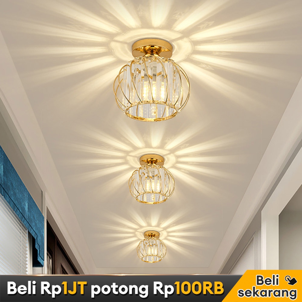 lampu led plafon hias ruang tamu minimalis lampu gantung kristal tangga teras modern