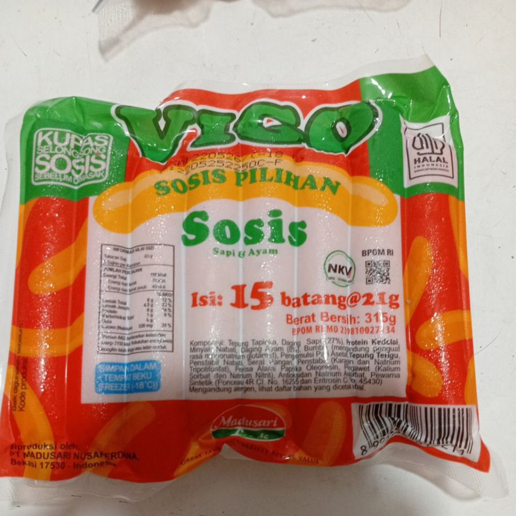 

SOSIS VIGO SAPI DAN Ayam isi 15 batang