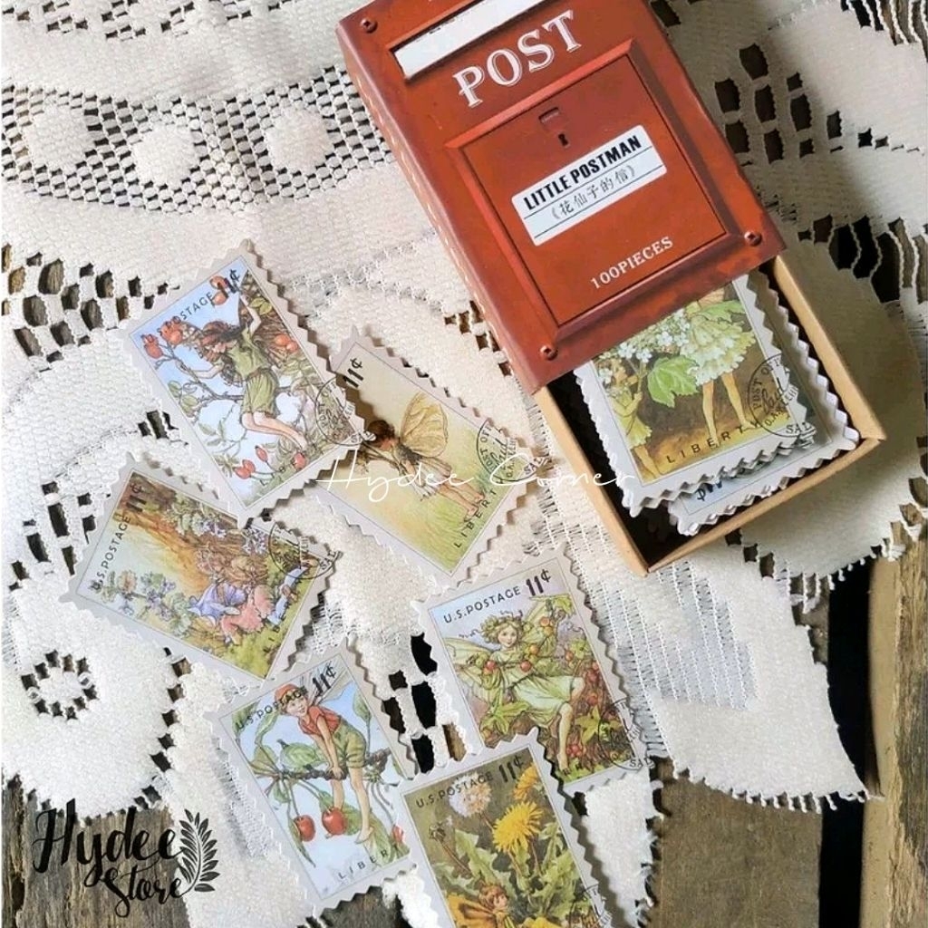 

5 pcs / VINTAGE FAIRY STICKER for journaling scrapbooking/ sticker journaling scrapbook journal kit/aesthetic sticker