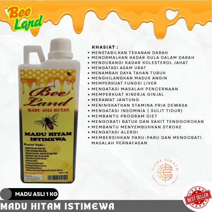 

MADU HITAM ISTIMEWA 1000g BEE LAND 100% ASLI MADU 1k-CS88