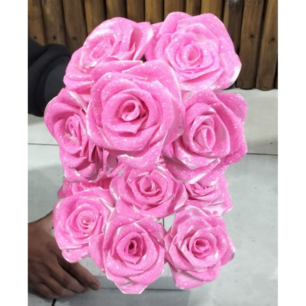 bunga satin /bunga pita satin viral/bunga pita satin gliter tanpa gliter