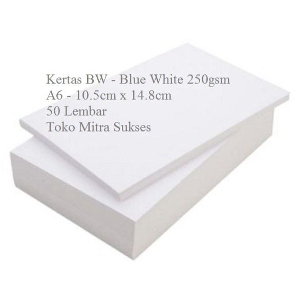 

500 Lembar A6 Kertas BW - Blues White 250gram A6