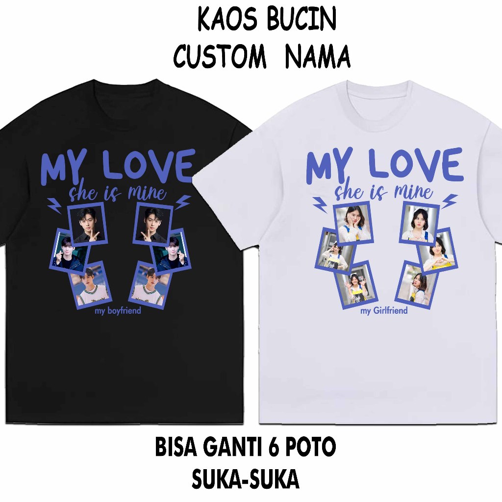 Kaos Bucin Custom "My Love" / Kaos Couple Bucin / Kaos Bucin / Kaos Couple Pasangan / Kaos Unisex