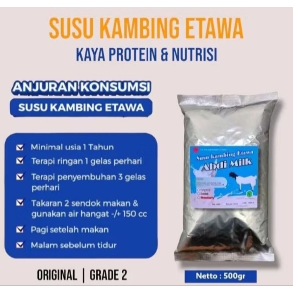 

SUSU KMBING BUBUK ETAWA GRADE 2 isi 500g