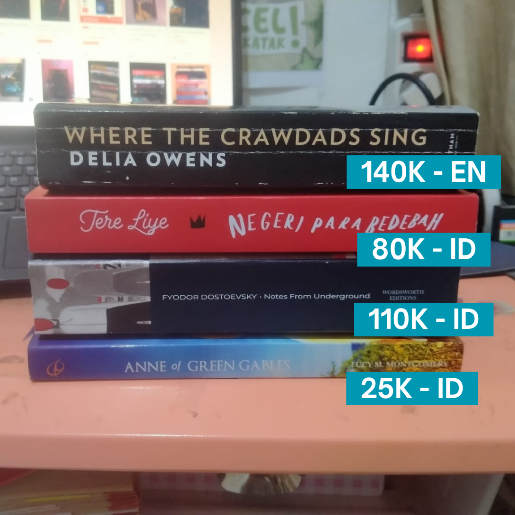 (PRELOVED) Novel Where the Crawdads Sing, Negeri Para Bedebah, Notes From Underground