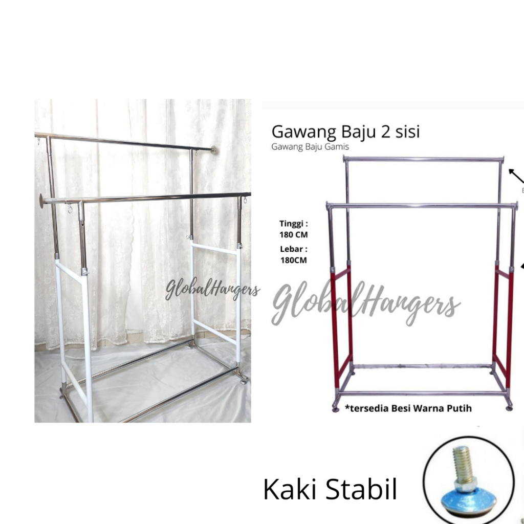 Gawangan Baju Besi  2 Sisi - Bisa Naik Turun