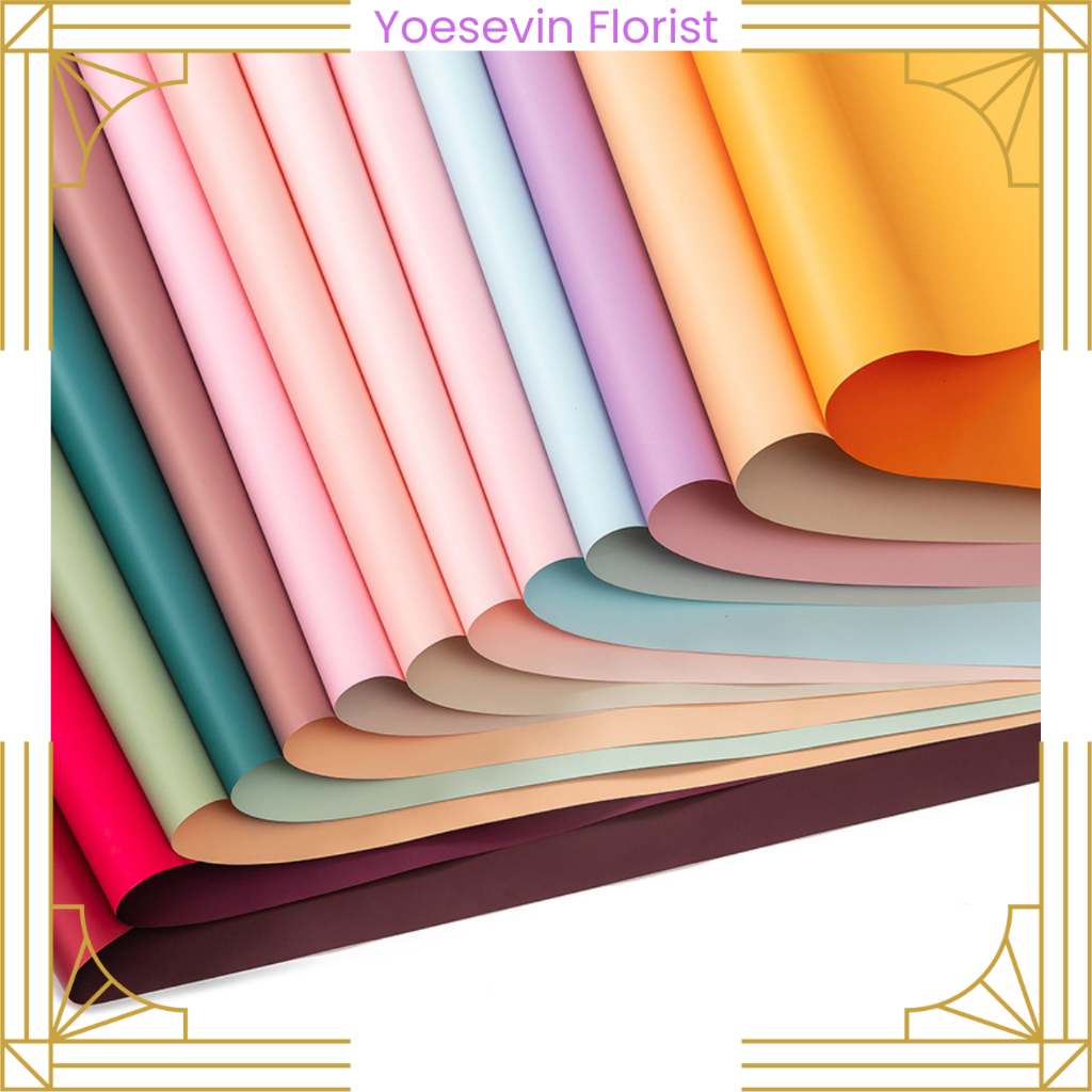 

Kertas Buket Bunga Dua Warna Pastel Polos Flower Wrapping Paper Two Color Cellophane KB6001
