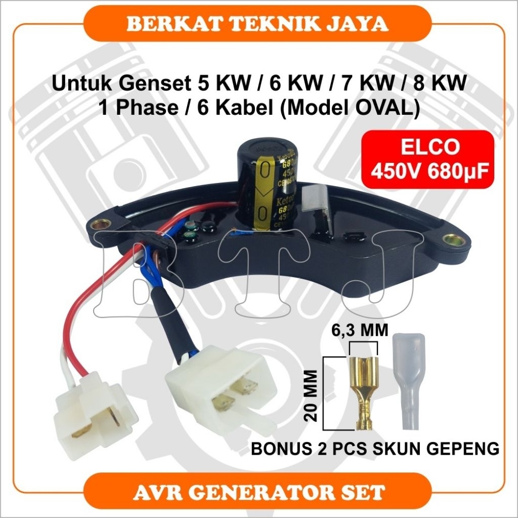 AVR GENERATOR SET / AVR GENSET 5KW / 1 PHASE (OVAL) / AVR SABIT 5000-8000 WATT