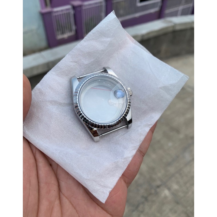 KODE I48K Case jam tangan silver stenlistell 316L 36mm nh35