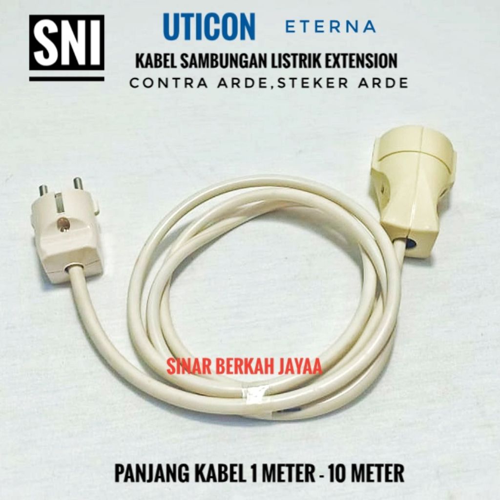 UTICON Kabel Sambungan Listrik EXTENSION SNI Panjang Kabel 1Meter - 10Meter
