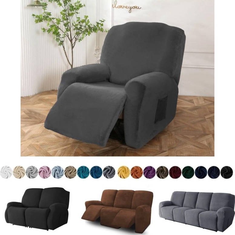 KODE U85X Cover sofa RECLINING modern 123 seater  Bahan beludru halus  lembut n adem  Sarung sofa re