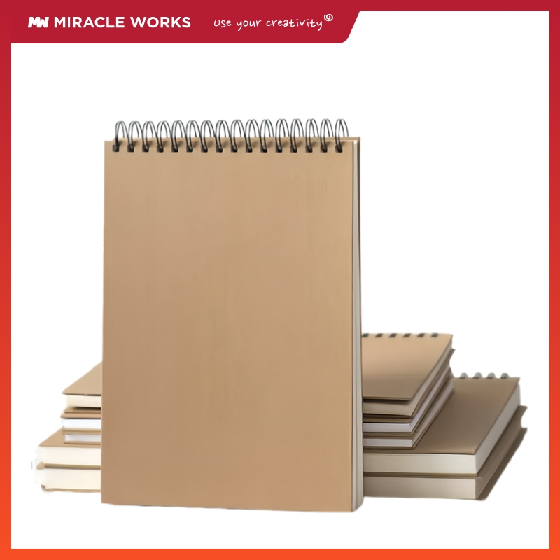 

MW Sketchbook A6/A5/16K/A4/8K/A3 Aesthetic Buku Gambar Vertikal Jilid Spiral 30 Lembar/60 Halaman