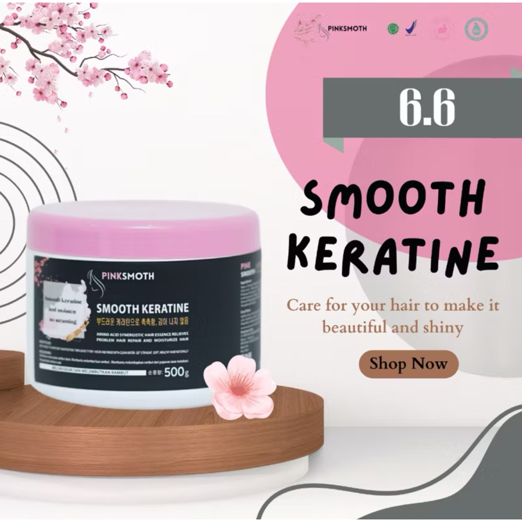 READY - Pelurus Rambut Pinksmoth Keratin Ukuran Besar 500 ml / Smothing Keratin Rambut Pinksmoth