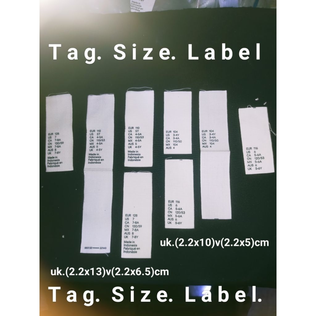 

label merek brand tag (size) label