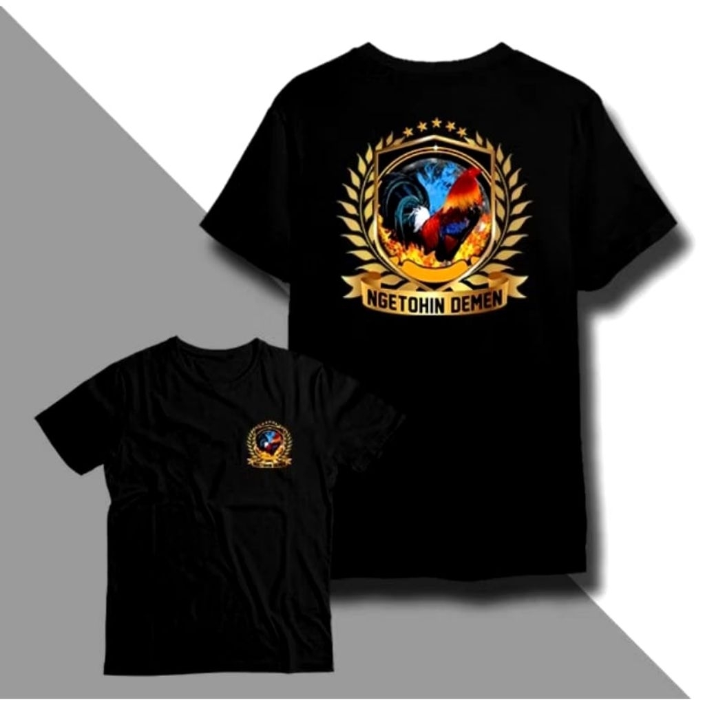 KAOS BALI  NGETOHIN  DEMEN  GOLD -Kaos  Tajen Bali Keren Bahan & Nyaman