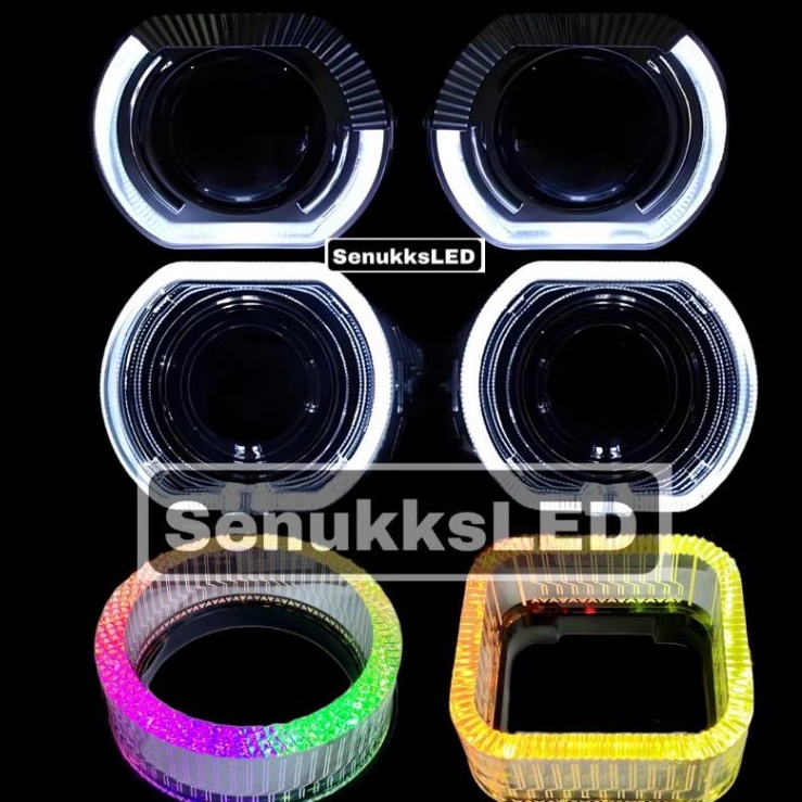 KODE K43U Shroud 15 inch 25 Inch 3 Inch Model BMW Bulat Kotak angel eye putih RGb shroud cincin bmw 