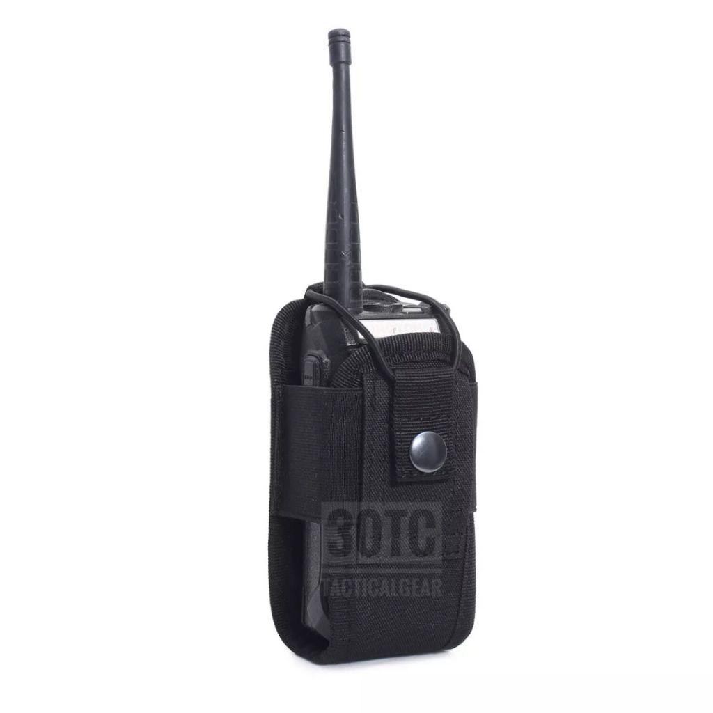 Pouch Radio Sarung HT Hitam Tas Pinggang Multifungsi Portabel