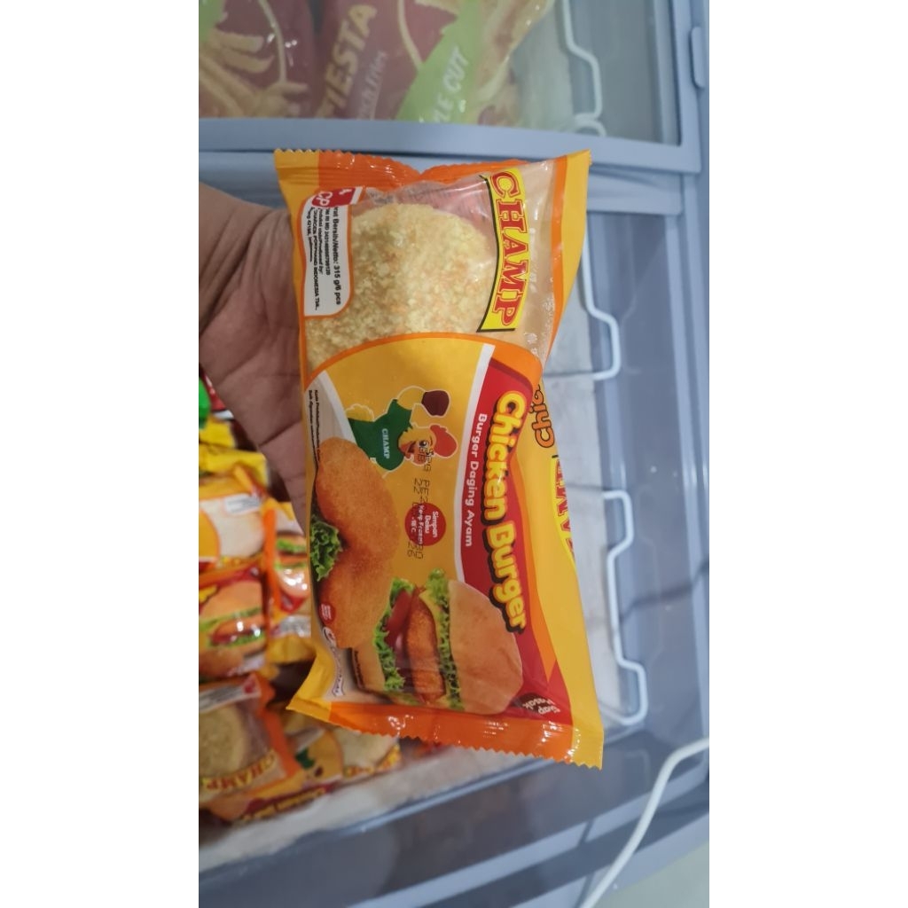 

Champ Crispy Burger 315 GR isi 6 pcs Burger Ayam