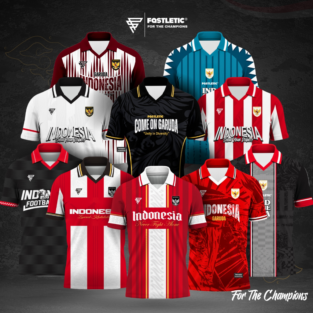 indonesia national team vintage jersey series Y2K from fastletic jersey timnas indonesia vintage tah