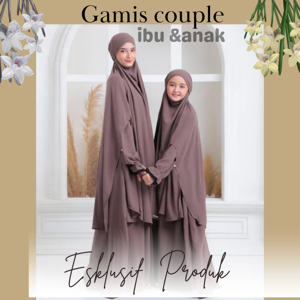 GAMIS COUPLE IBU DAN ANAK GAMIS ANAK PEREMPUAN TERBARU BAJU GAMIS PASANGAN IBU ANAK MUSLIMAH FRENCH 