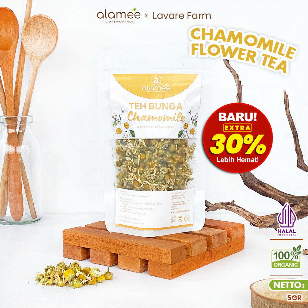 

ALAMEE Teh Chamomile Camomile Tea Flower Relaksasi Kamomile Anxiety Sleep Tidur Susah Alami 5gr BUMA