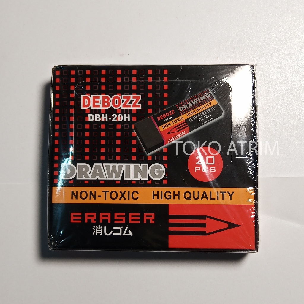 

DEBOZZ Penghapus Pensil Stip Pensil Warna Hitam Murah Besar - Isi 20 pcs